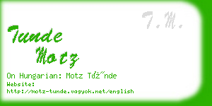 tunde motz business card